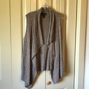 Cynthia Rowley size M  gray brown open drape front sleeveless sweater